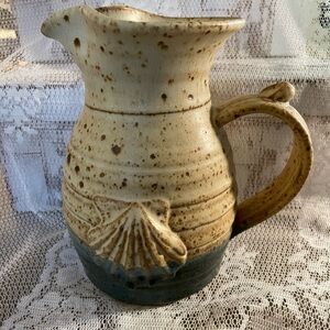 Pottery pitcher, sea motif